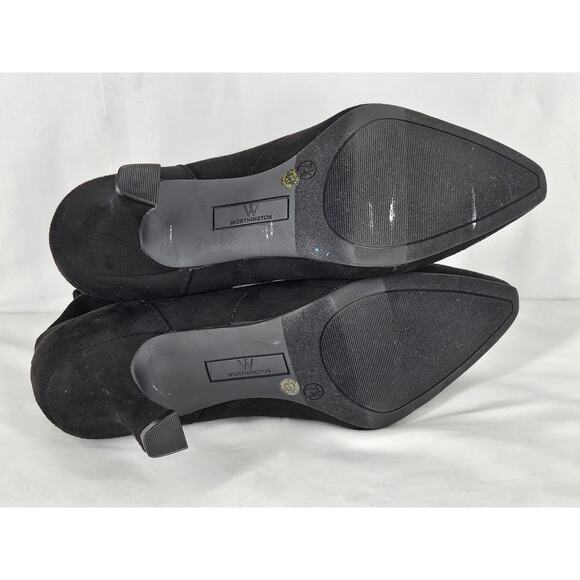 WORTHINGTON WOMEN’S ANKLE BOOTS – SIZE 7½M – BLACK SUEDE-LIKE – 3" HEEL - Picture 7 of 9